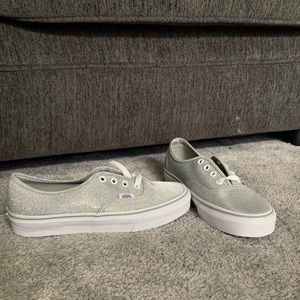 Silver Glitter Vans